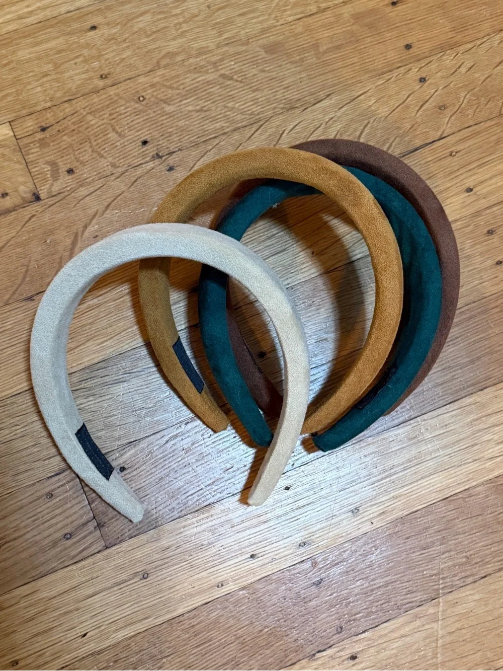Padded Headband Set - Green, Mustard, Brown, Cream